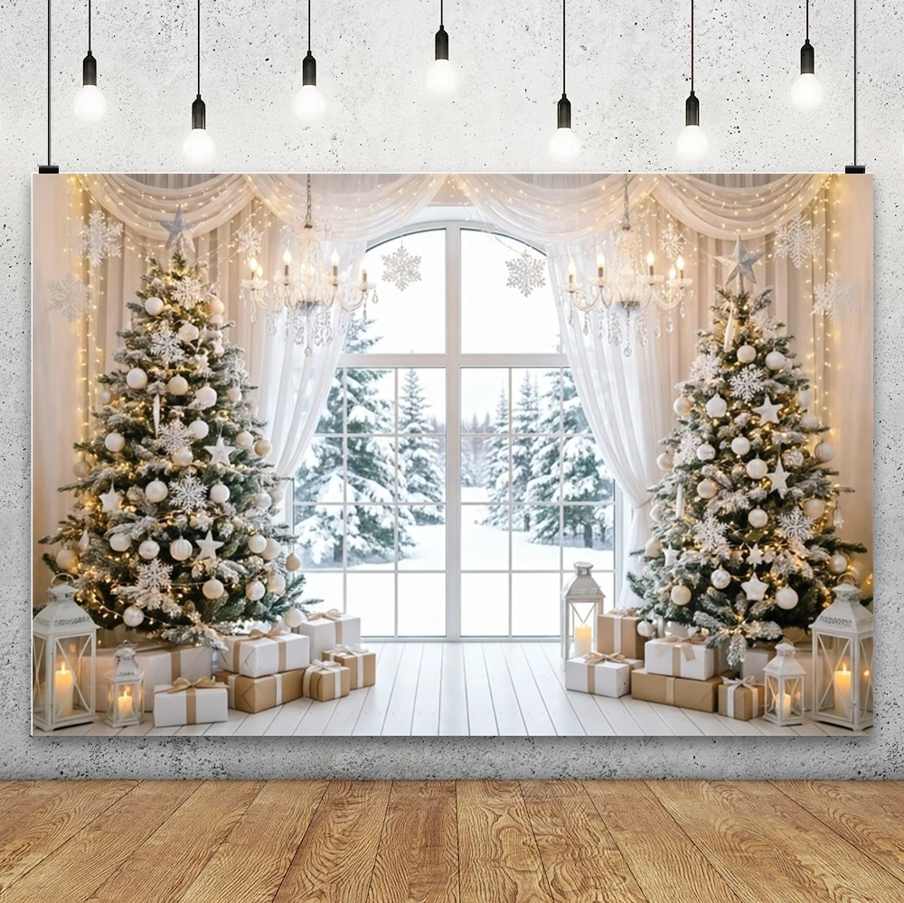christmas Photography Background Christmas Fireplace Winter Xmas Tree Kids Holiday Portrait Decor Banner Backdrop Photo Studio