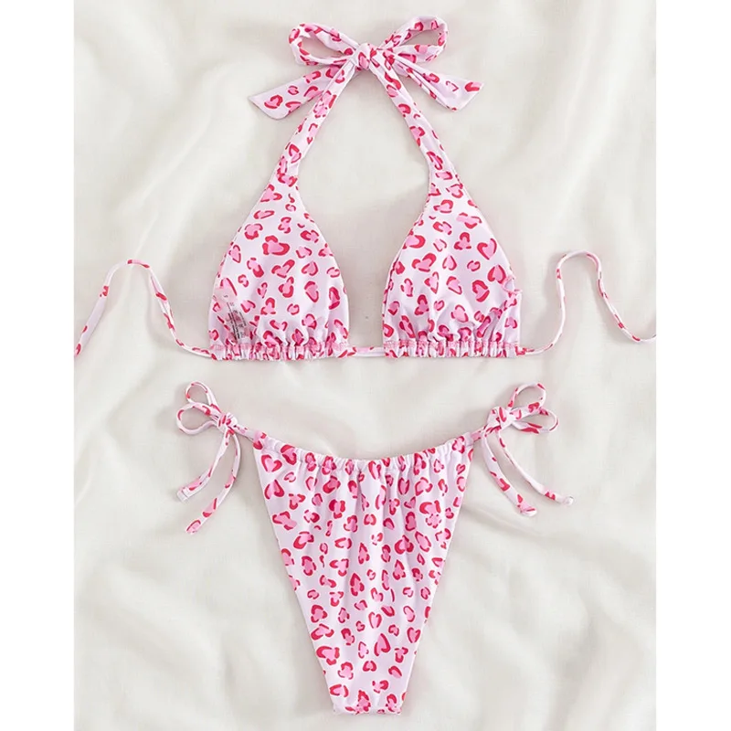 القلب طباعة مثير البيكينيات ملابس السباحة النسائية ملابس السباحة الإناث لملابس السباحة لباس سباحة البرازيلي مجموعة البكيني بحر بركة السباح #2