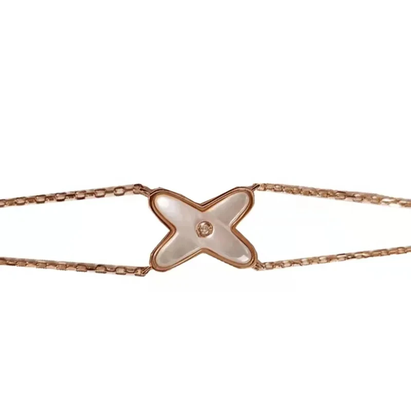 Hot 925 silver mother-of-pearl X-shaped pendant bracelet necklace set fashion brand banquet luxury jewelry gifts