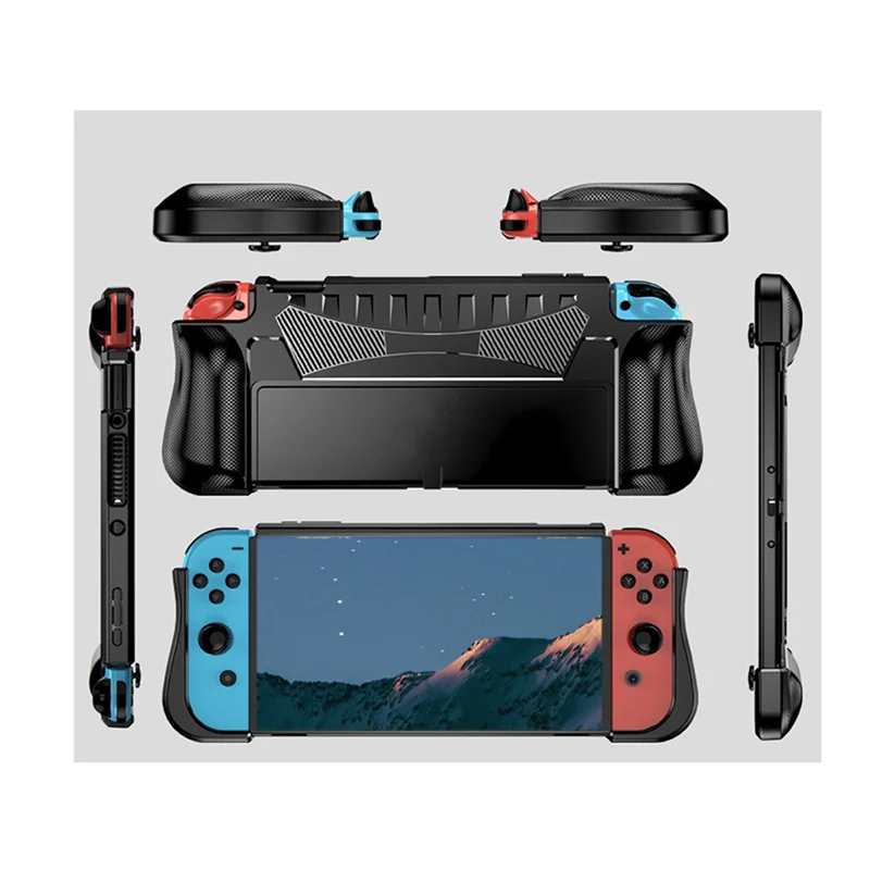 ABSQ-For Switch OLED Dockable TPU Protective Case Anti Drop Wear Enhanced Grip Lightweight Accessory Bundle For Switch OLED