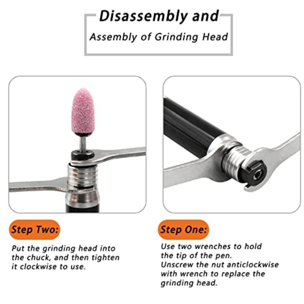 1set Engraving Pen Kit 65,000 RPM High-Speed Pneumatic Pencil Grinder Kit For Precision Cutting & Polishing Tools Spare Parts