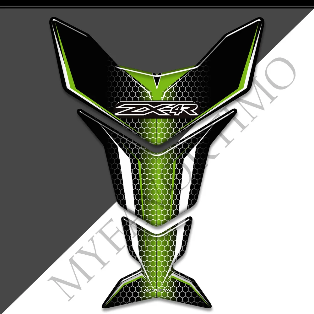 For Kawasaki Ninja ZX-4R 400 ZX4R ZX 4R Motorcycle Protector Tank Pad Gas Fuel Oil Kit Knee Fish Bone 3D Stickers Decals