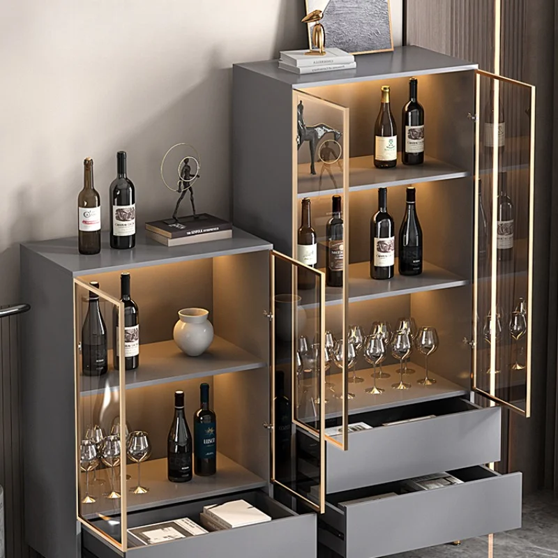 Storage Home Wine Cabinet Wall Living Room Glass Simplicity Wine Cabinet Modern Luxury Botellero Vino European Furniture QF50JG