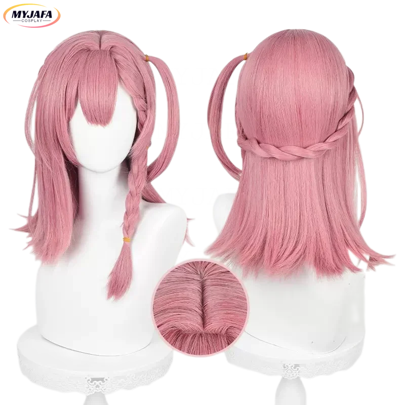 

Asta Cosplay Wig Honkai Star Rail Cosplay High Quality 38cm Braided Pink Heat Resistant Synthetic Hair Game Anime Wigs + Wig Cap