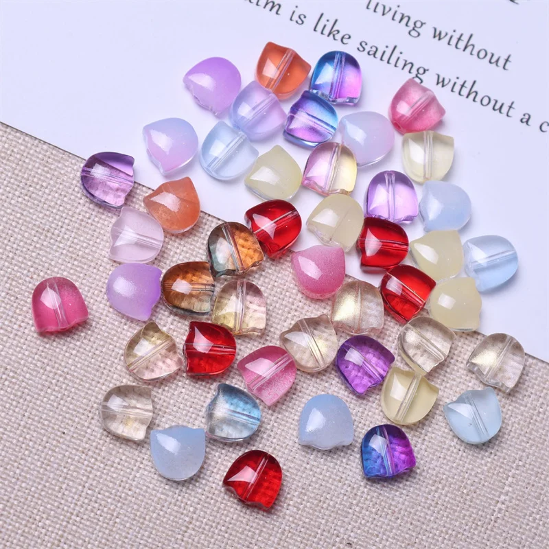 Free shipping 200pcs/lot color print 9mm cartoon Tulip flowers shape glass beads diy jewelry garment hair accessory