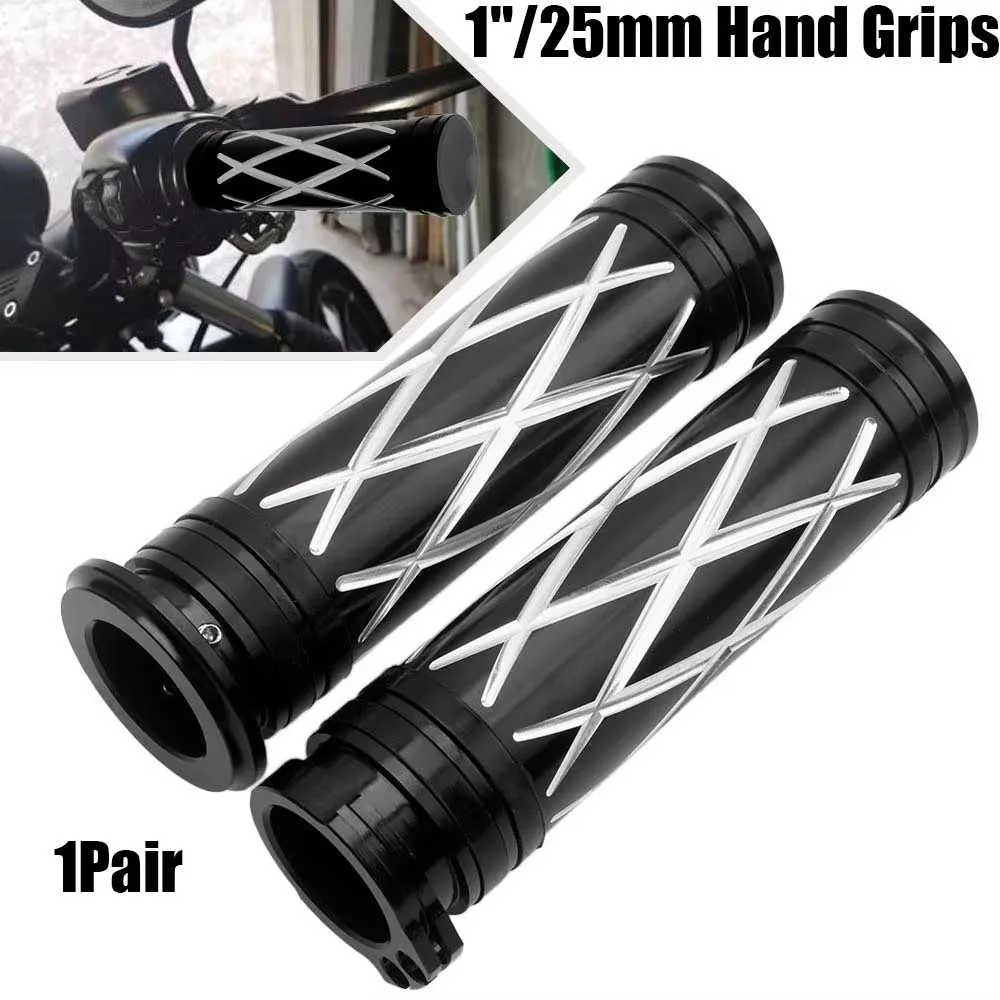 Motorcycle 1 Pair CNC Aluminum Handlebar Grips 25mm/1