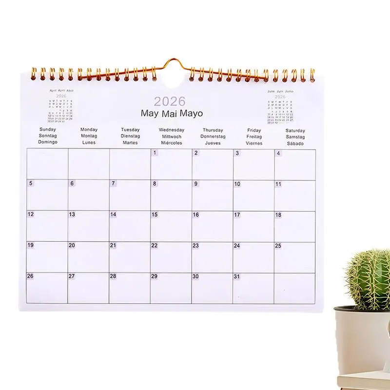 ปฏิทิน 2025 20252026   วางแผนปฏิทินที่พูดได้หลายภาษา Coil Planner Agenda Organizer การจัดตารางเวลาสําหรับโฮมออฟฟิศห้องเรียนโรงเรียน