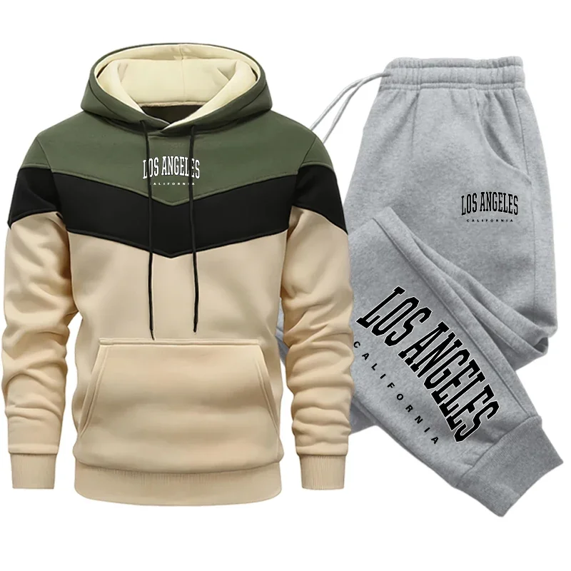 2026 New Arrival Men's Tracksuit Hoodie&sweatpants Urabn Fashion Sportswear 2pcs Set Male Daily Casual Sports Hooded Jogger Suit - view 2
