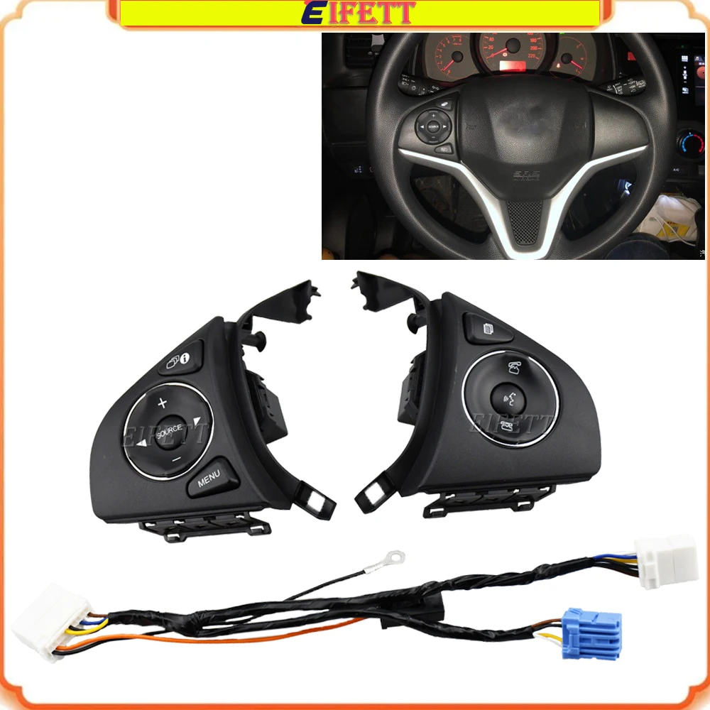 

With Wire Control Volume Phone Switches For Honda Fit 2015 2016 2017 2018 XRV HRV Steering Wheel Remote