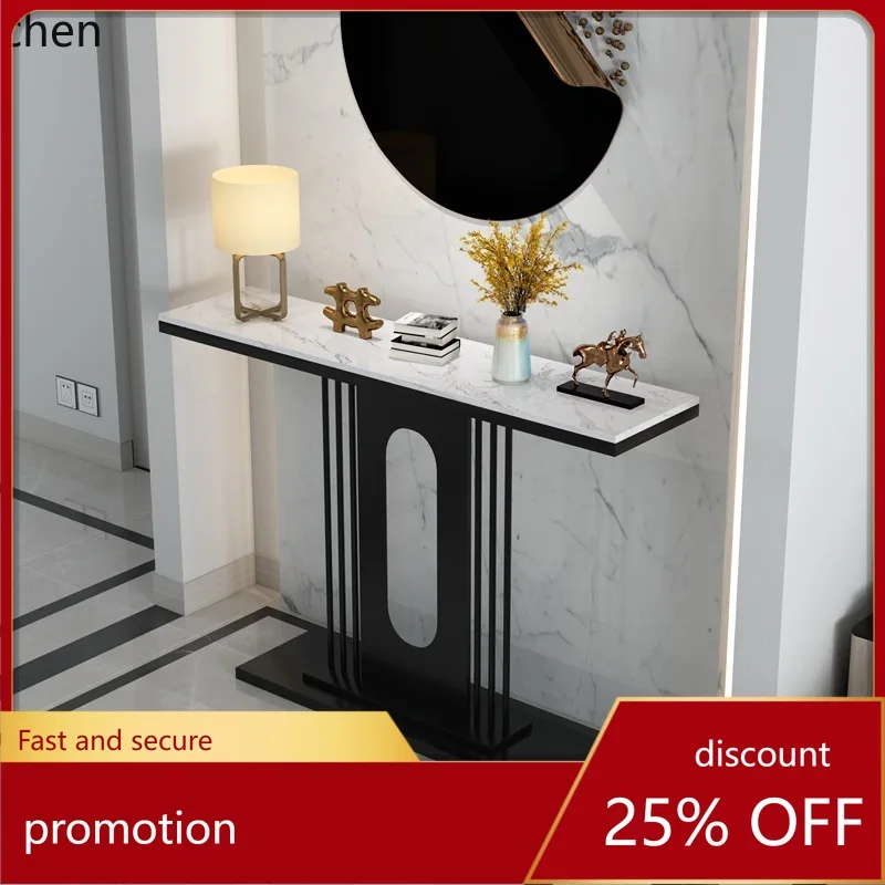 

CZ Entryway Console Table Living Room Simple Marble Feng Shui Side Cabinet Hallway End View Table