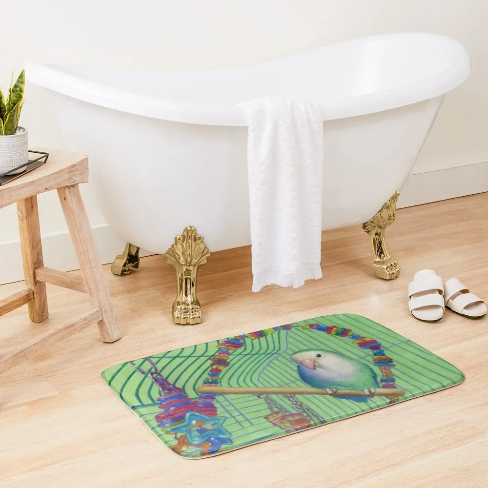 

BlueLovebird- Art by Greg Hildebrandt Bath Mat Household Items Bathroom Interior Mat