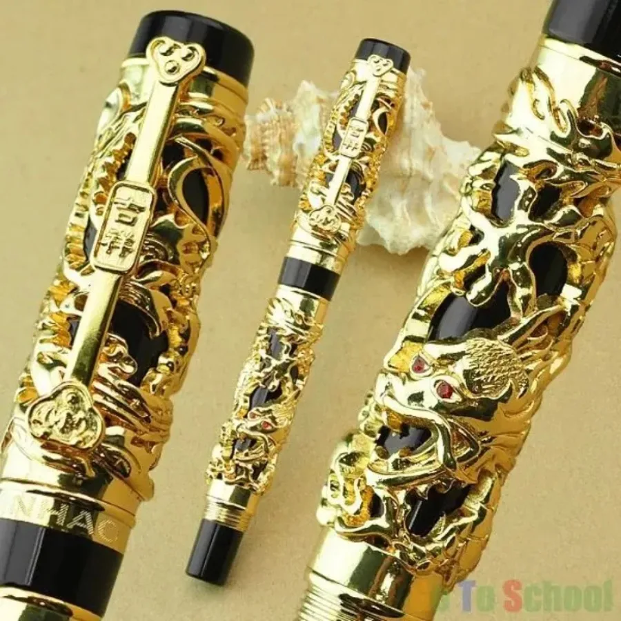 For Jinhao Latest Design Dragon & Phoenix Golden Roller Ball Pen - High Quality Hot Selling Luxury Writing Gift Pen