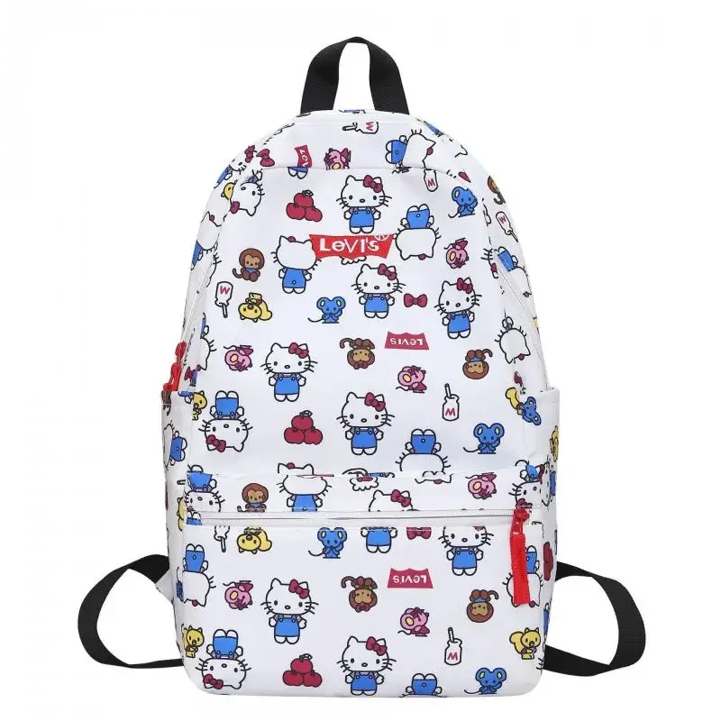 مرحبا كيتي الطفل على ظهره الكرتون فتاة جديدة سعة كبيرة طالب حقيبة مدرسية النايلون المياه برهان أنيمي الشكل Kawaii