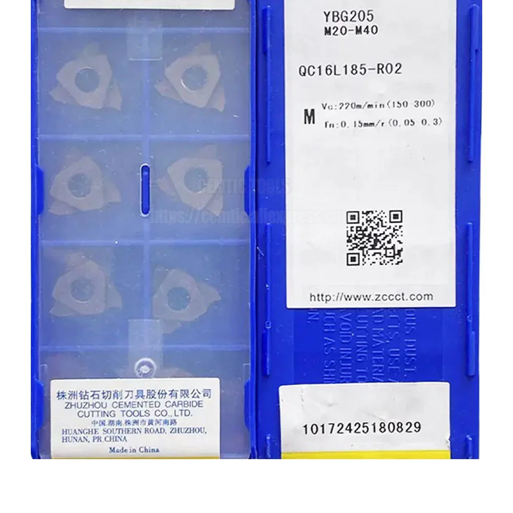 ZCC 10 Uds cortador de herramientas de torneado de corte Original para acero inoxidable YBG205 QC16L250-R02 QC16L200-R02 QC16L185-R02