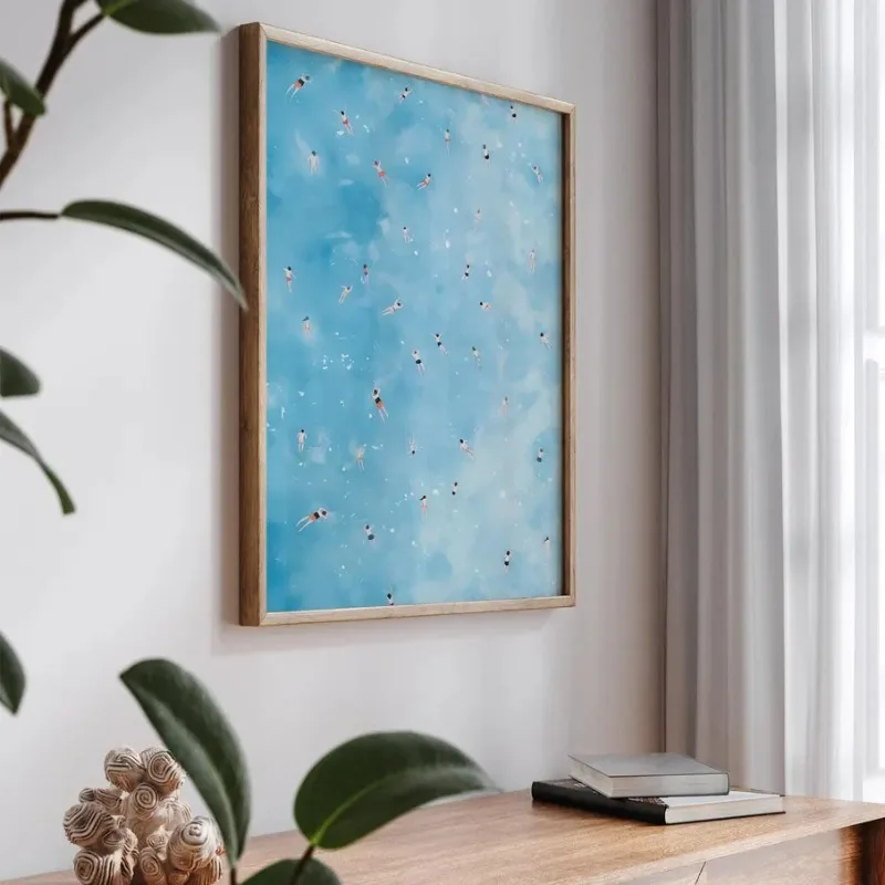 الصيف المحيط شاطئ مشهد المشارك الجوي تصفح السباحة المحيط موجة قماش اللوحة الساحلية جدار الفن لغرفة المعيشة ديكور المنزل