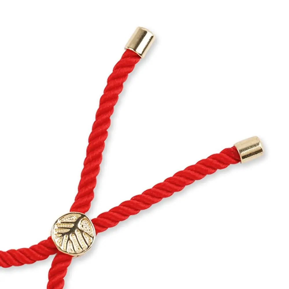 ใหม่ 11 ซม.เชือก DIY สีทึบสร้อยข้อมือเชือกทอปรับได้