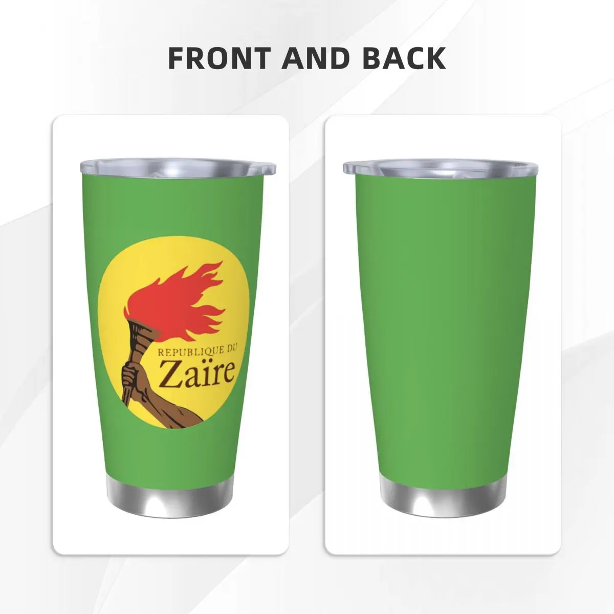 The Former Zaire Tumbler Vacuum Insulated Congo Flag Congolese Thermal Cup Vacuum Flask Smoothie Tea Mugs Hot Cold Drink, 20oz