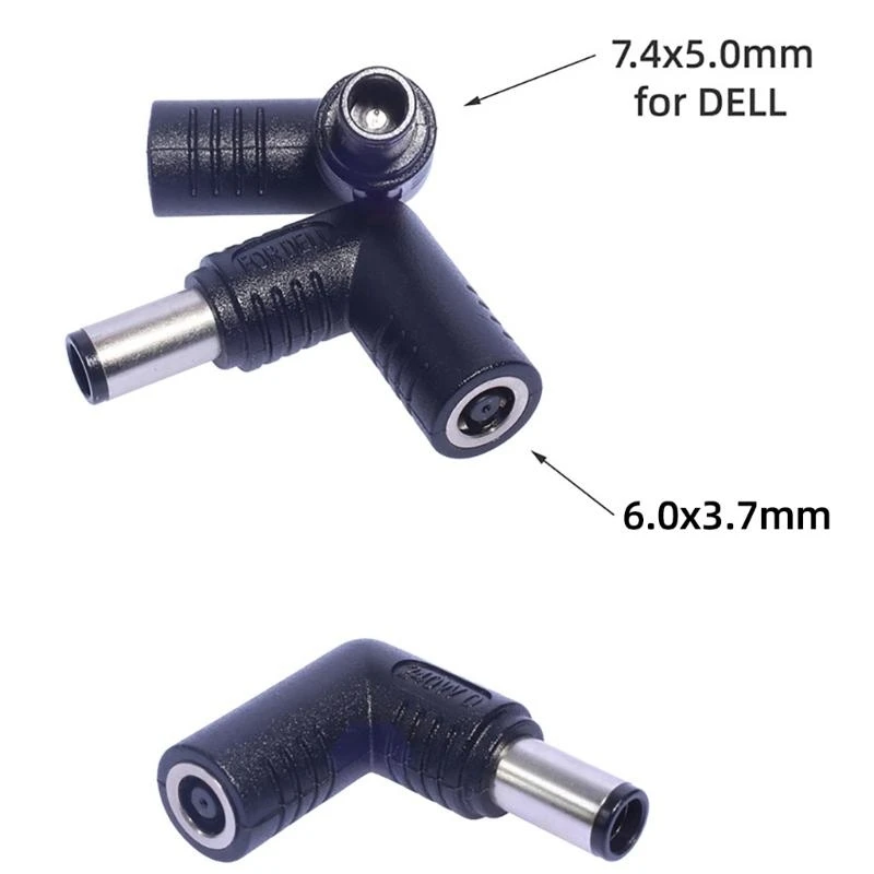  Power Connectors for Various Laptops Models DC6.0x3.7 to 7.4x5.0mm 5.5x2.5mm 5.5x2.1mm 4.5x3.0mm Converter Elbow