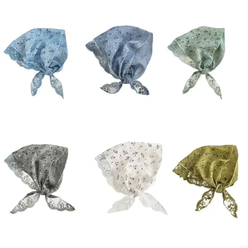 

Fashion Floral Lace Bandana Scarf Scarf Light The Polyester Head Cover Scorf для повседневного и официального случая Y166