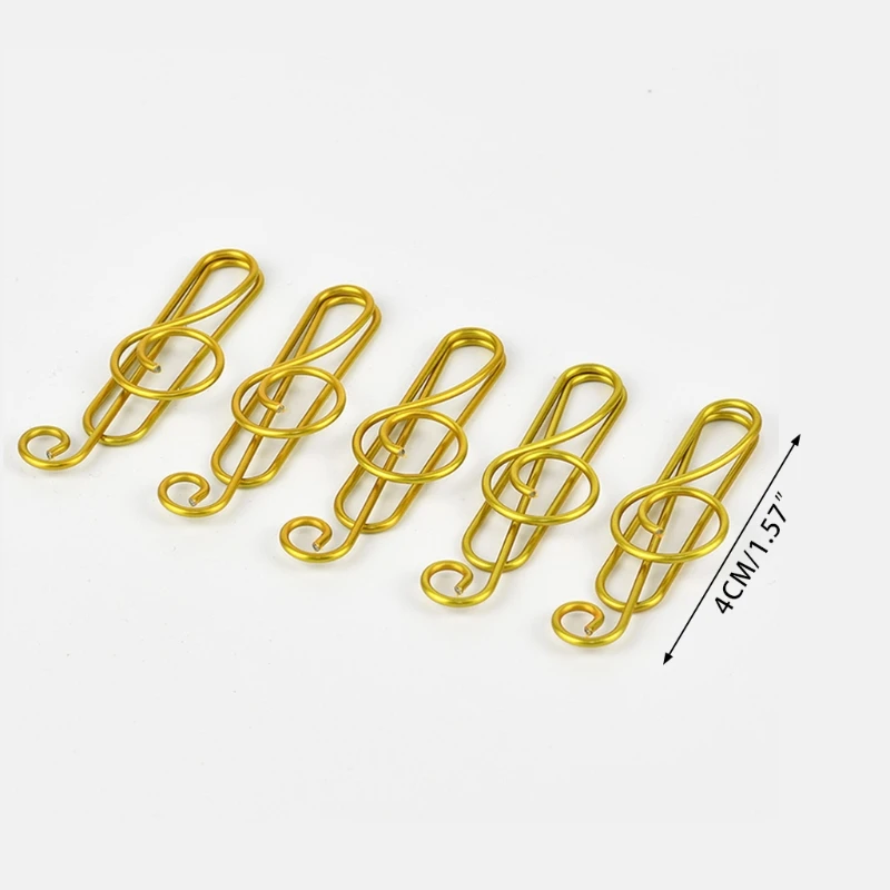 20Pcs Metal Paper Clip Set Music Notes Design Decorative with Box