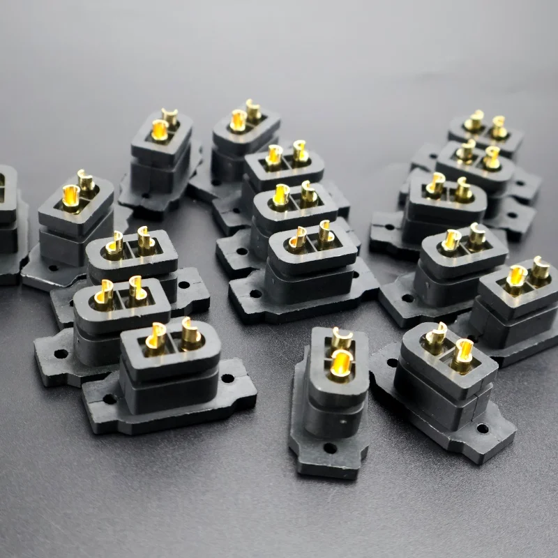 ขั้วต่อแบตเตอรี่ XT60E-F 6/12 ชิ้น ขั้วต่อตัวเมีย XT60E ชุบทอง ขั้วต่อแบบติดตั้งได้ XT60 สีดำ