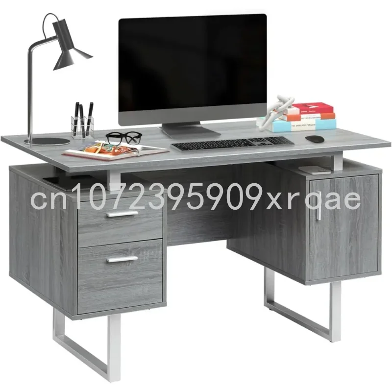 Storage Drawers and Cabinet 51.25” W-Modern Office Large Floating Desktop Surface Desk