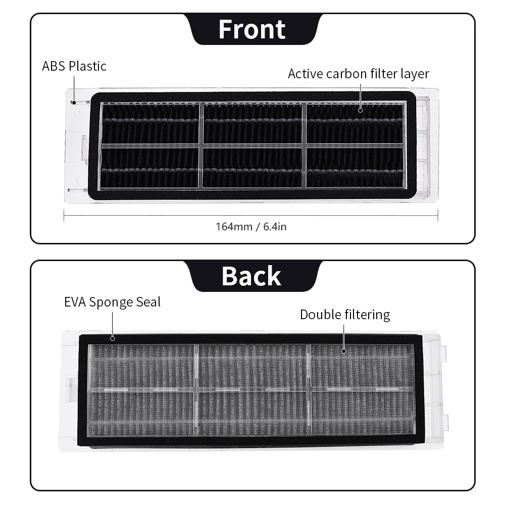 Mops หลักแปรงด้านข้างกรองใช้งานร่วมกับ Xiaomi 1S Roborock S6 S5 MAX S60 S65 S5 S50 E25 E35 อะไหล่สูญญากาศอุปกรณ์เสริม