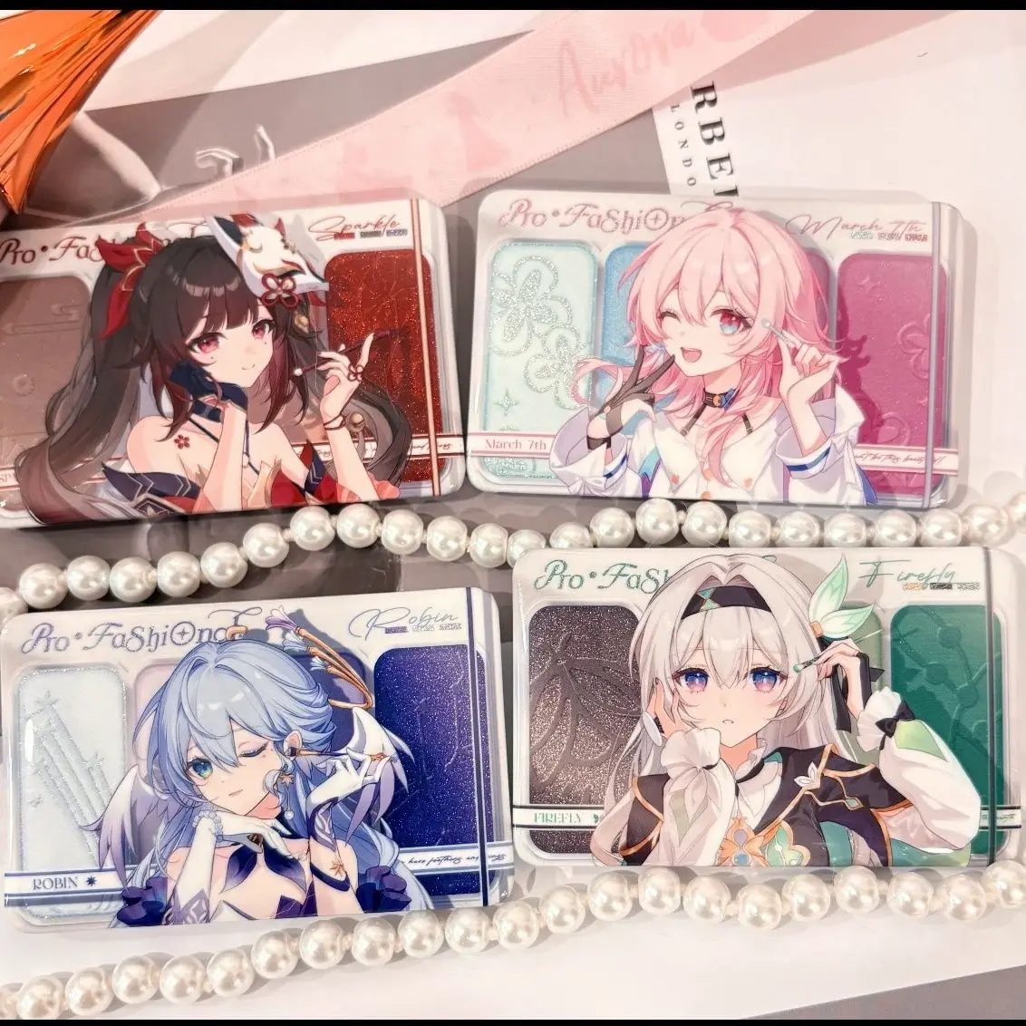 4Pcs/Set Game Cartoon Pins March 7th Sparkle Robin Firefly AR-26710 Badges Clothes Jewelry Collar Brooches