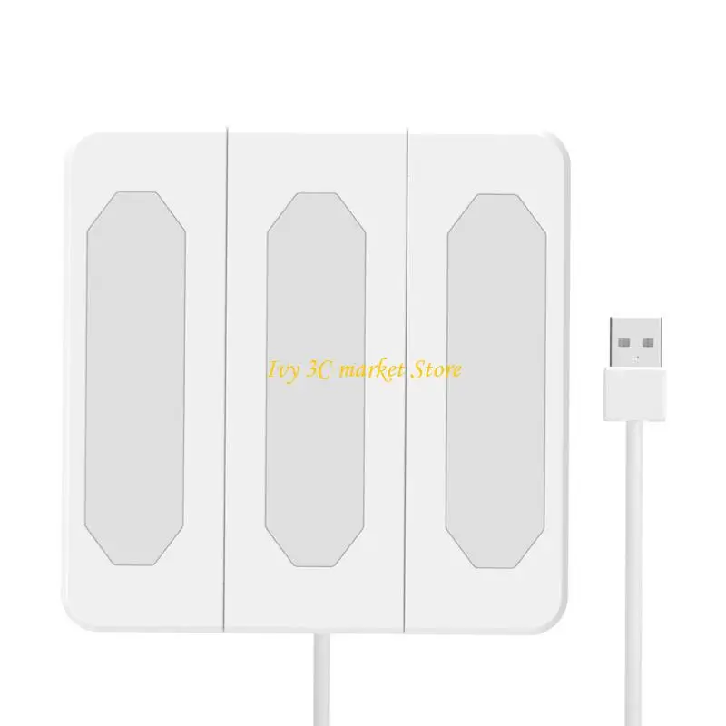 D7YC Three Panel USB Desk Lamp 15W 3000LM Bright Lighting for Study Car Maintenance