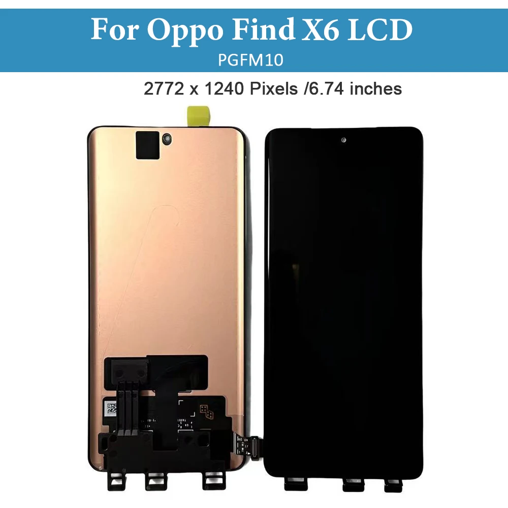 Original AMOLED 6.74''For Oppo Find X6 LCD Display Screen Touch Panel Assembly Digitizer For Oppo Find X6 PGFM10 Display Replace