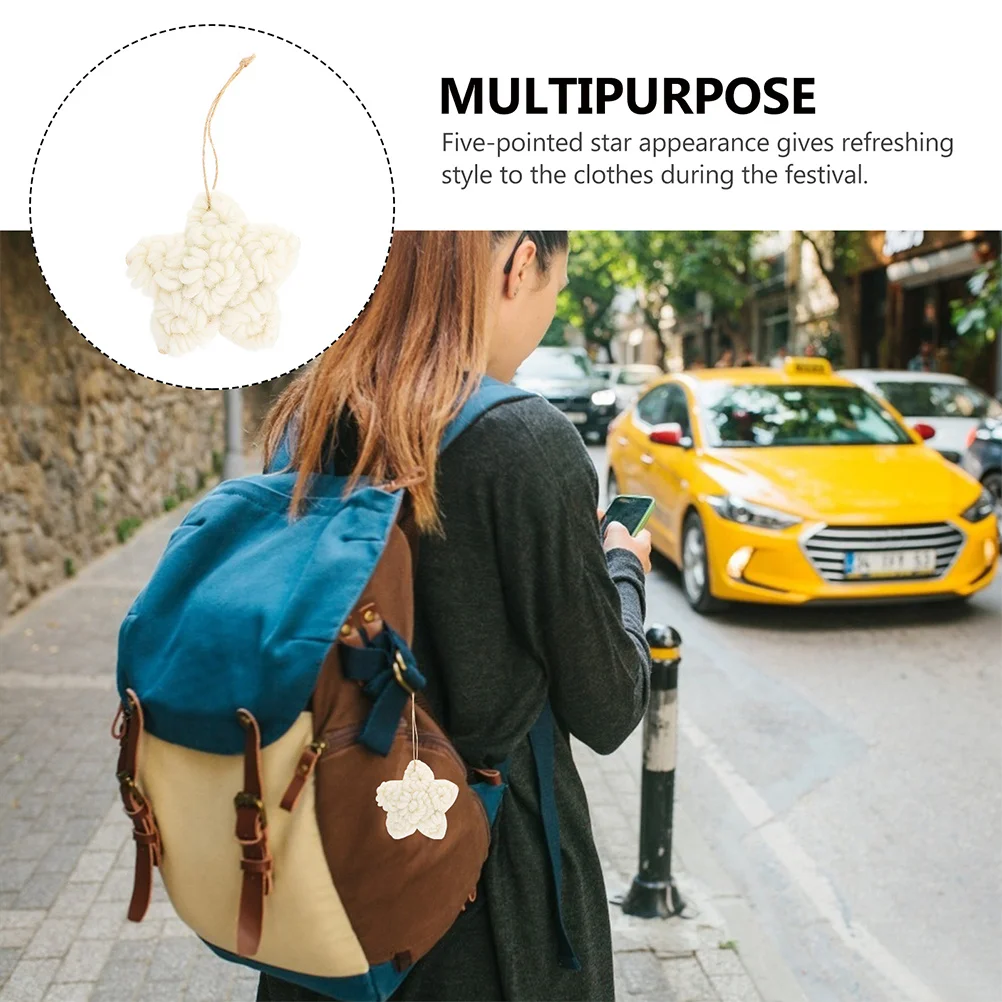 

6Pcs Wool Star Craft Five-Pointed Hanging Decor Creative DIY Ornament for Christmas Wedding Holiday Home Atmosphere