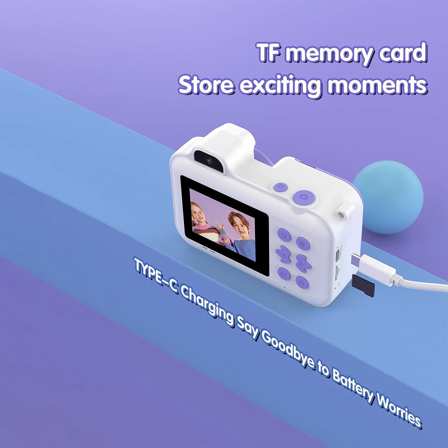 Caméra vidéo à impression instantanée pour enfants, papier thermique, appareil photo numérique avec autocollant, stylo à documents, carte TF 32G, jouets pour enfants