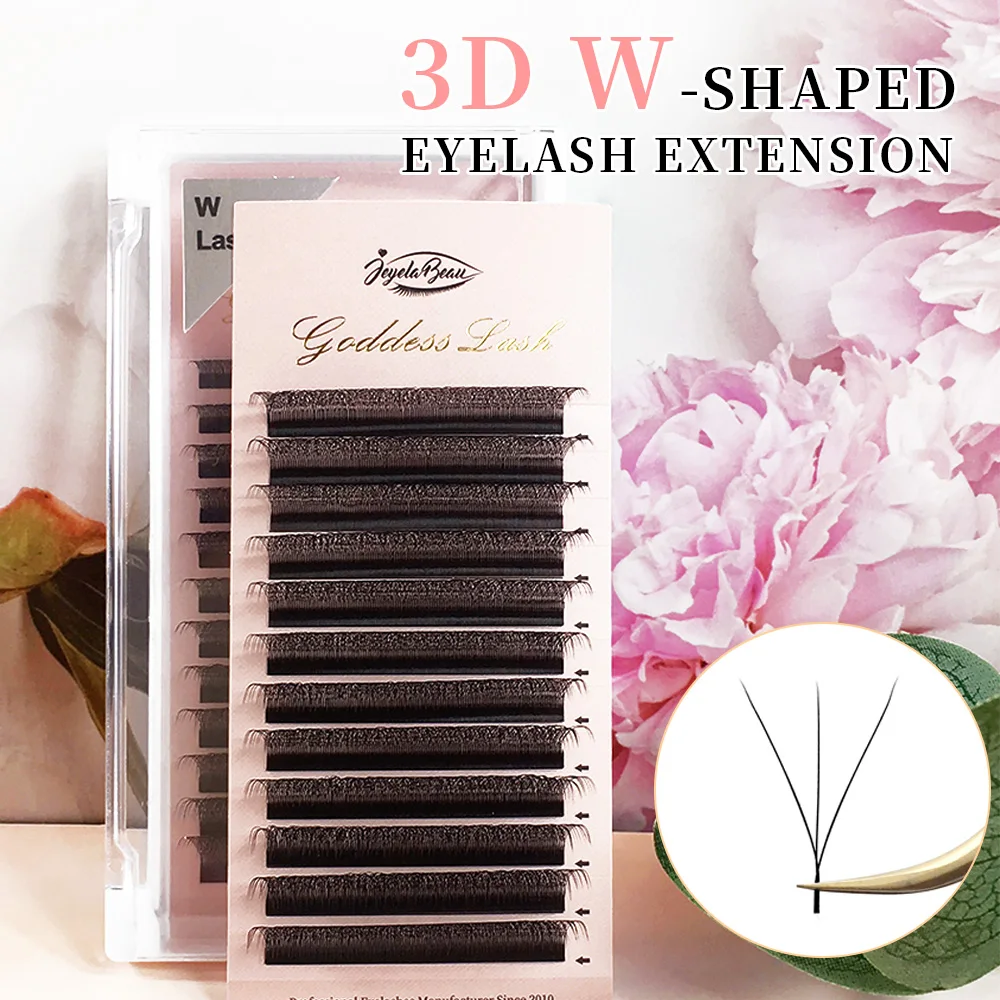 W-образное наращивание ресниц 3D 4D 5D 0.07/0.10 C D M Готовые объемные вееры W Style Lashes Искусственная норка Мягкие легкие вентиляционные натуральные ресницы