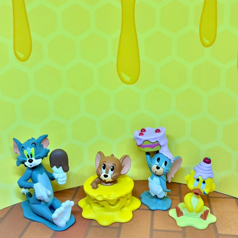 

In Stock Bandai Original Tom And Jerry Dessert Ice Cream Melting Shape Gashapon Tom And Jerry Tuffy Pvc Collectible Model Gifts