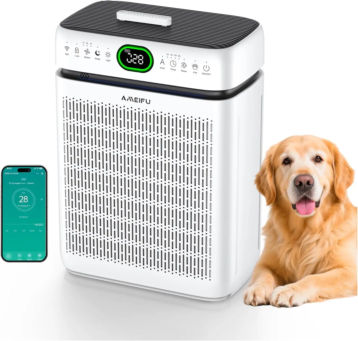 

Air Purifiers for Home Large Room Up to 3500 Sq Ft with Washable Filters Double Sided HEPA with PM 2 5 Display Air Quality
