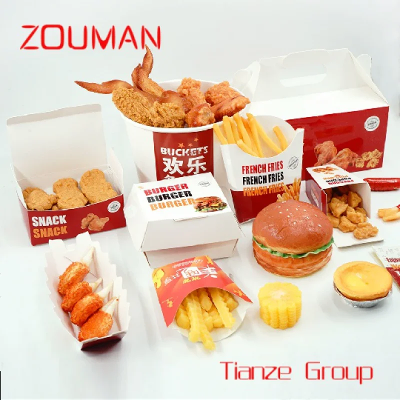 Custom , Custom food boxes french fries fried chicken nuggets carton paper  Take away food packaging box