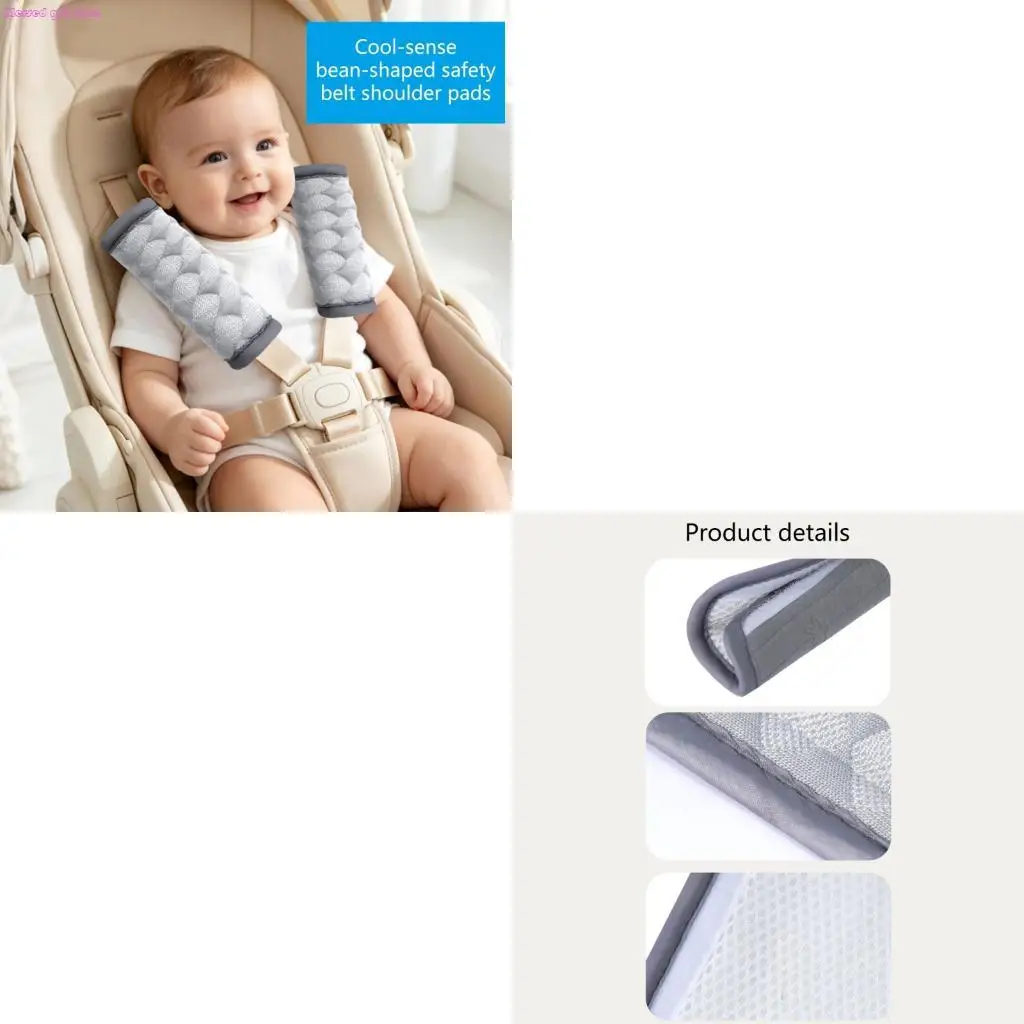 D0JC 1 Pair Baby Carriage Shoulder Pads 2PCS Super Soft Breathable Fabric for Pram Cart High Chair Safety Harness