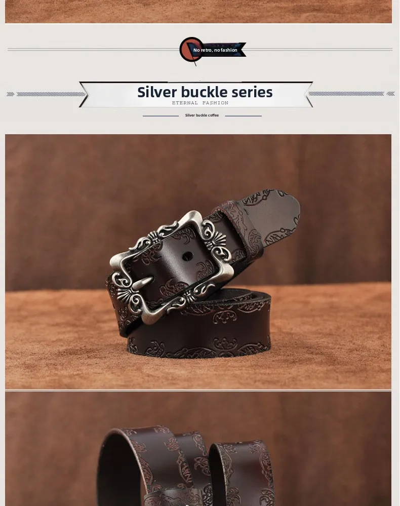 Women's Leather Belt Simple Versatile Korean Leather Wide Belt for Women Decorative Casual Fashion Student Jeans Belt Trendy