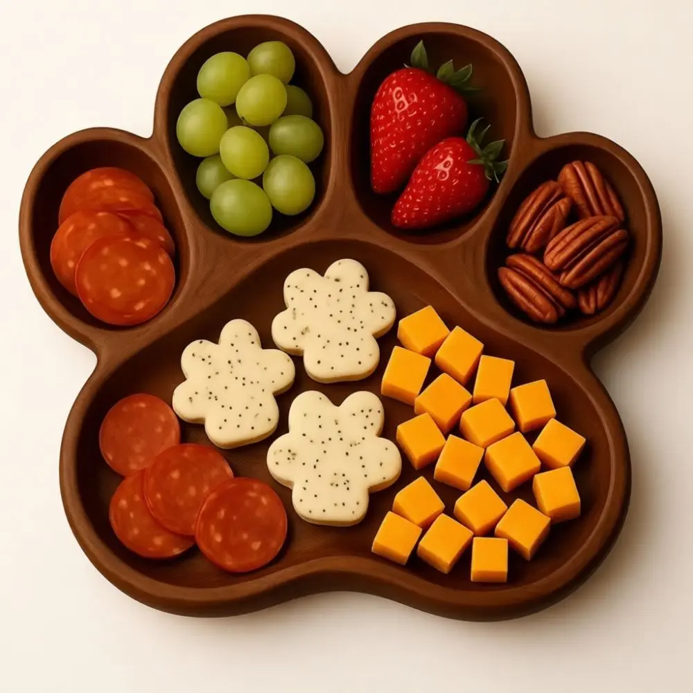 Dog Shaped Snack Serving Tray Wooden Charcuterie Board Creative Appetizer Platter Decorative Kitchenware For Party