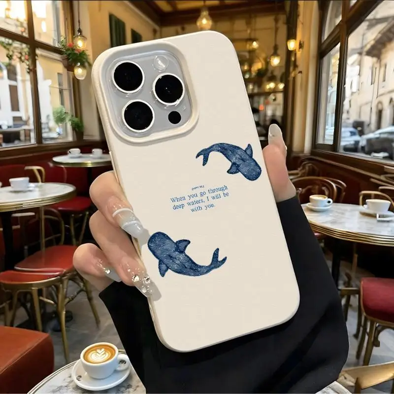Blue Little Whale Pattern Phone Case for Samsung Galaxy S26 S25 S24 S23 S22 S21 S20 Plus Ultra A73 A72 A52 A32 A25 A15 Cover