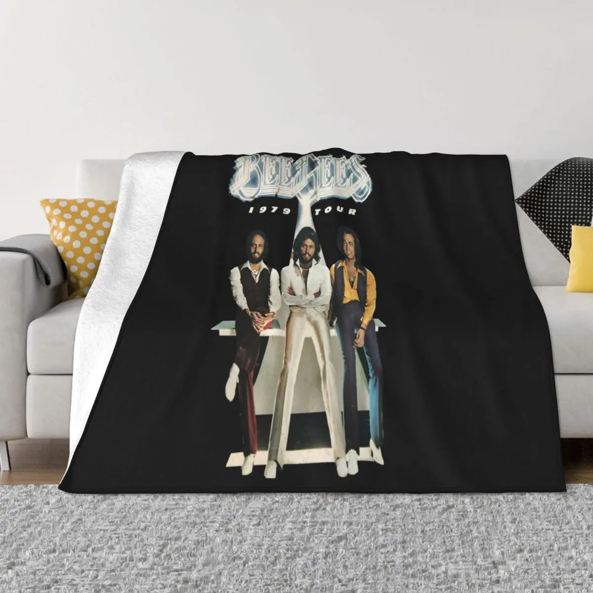 New Bees Gees Tour Classic Pop Rock Trio Andy Gibb Mens Black 3Xl Spring Fitness Throw Blanket