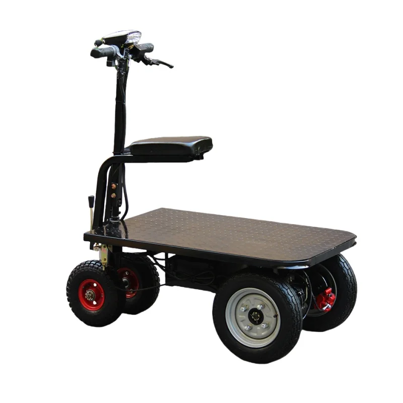 Heavy-Duty Four-Wheel Electric Climbing Flatbed Truck Removable Seats for Construction Site Cement Gravel Transport Shopping view 2