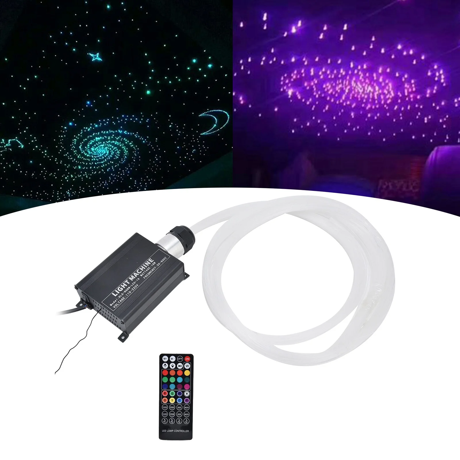 

RGBW Fiber Optic Light Starry Night Light Car Atmosphere Projector Usb Galaxy Light Home Auto Decorative Lamps Accessories
