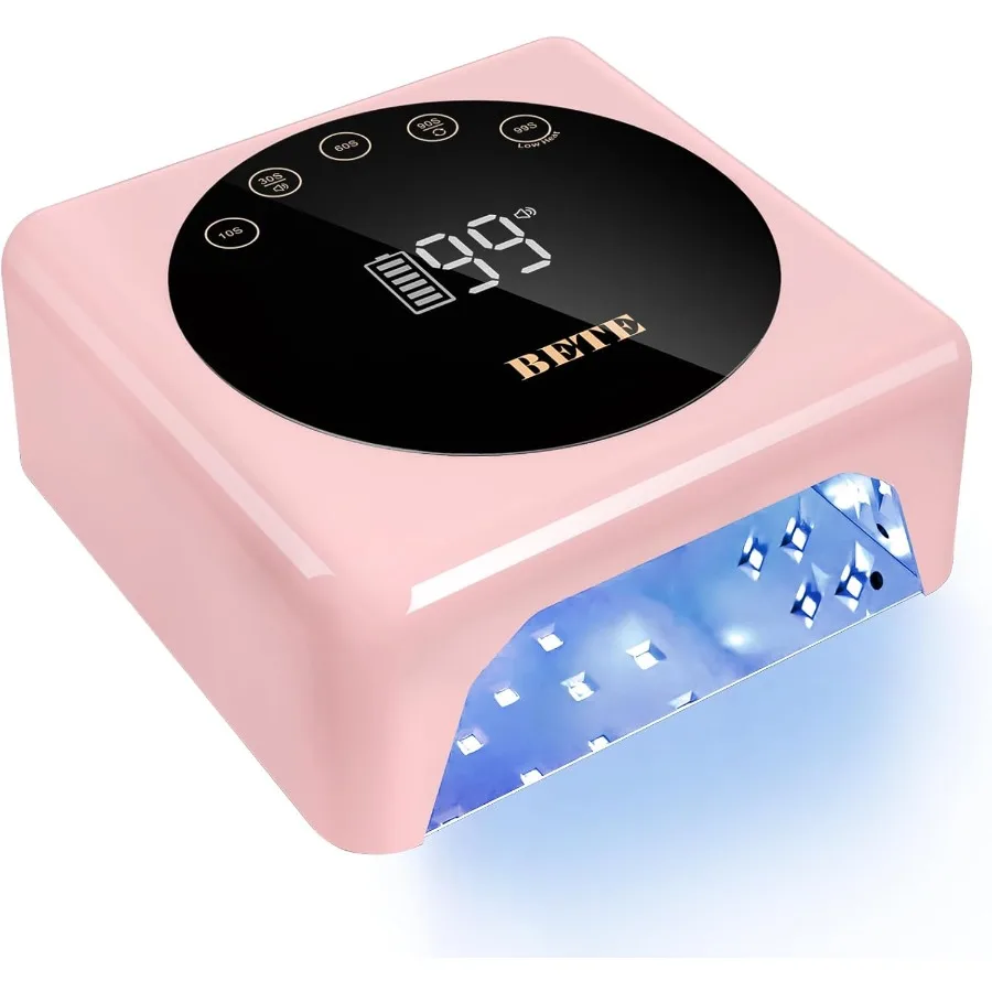 

Cordless LED Nail Lamp 78W Rechargeable UV Nail Light Intelligent Infrared Sensor and LCD Display Curing Nail Lamp Portable Nai