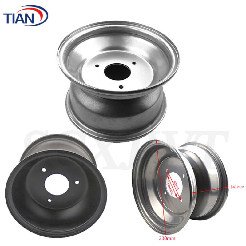 ATV 8 Inch Front Iron Wheel Hub Vacuum Rim 8x5'' for 19/21x7-8 Tire Quad Chinese Off-Road 4wheel Go-kart Motorcycle Parts