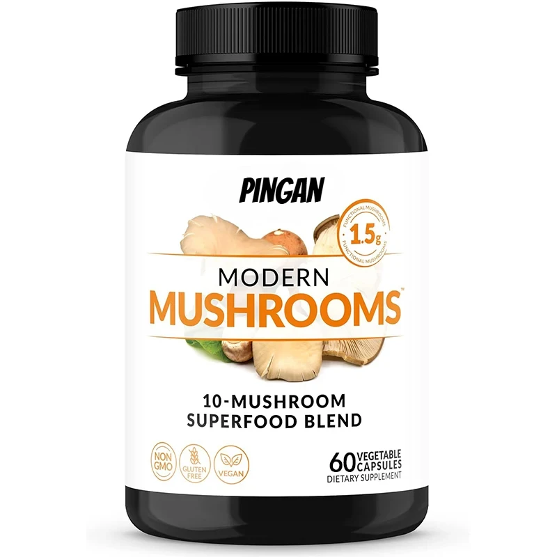 

Mushroom Supplements Contain Lion Mane, Turkey Tail, and Cordyceps, Providing Energy, Concentration, Immunity, and Digestion