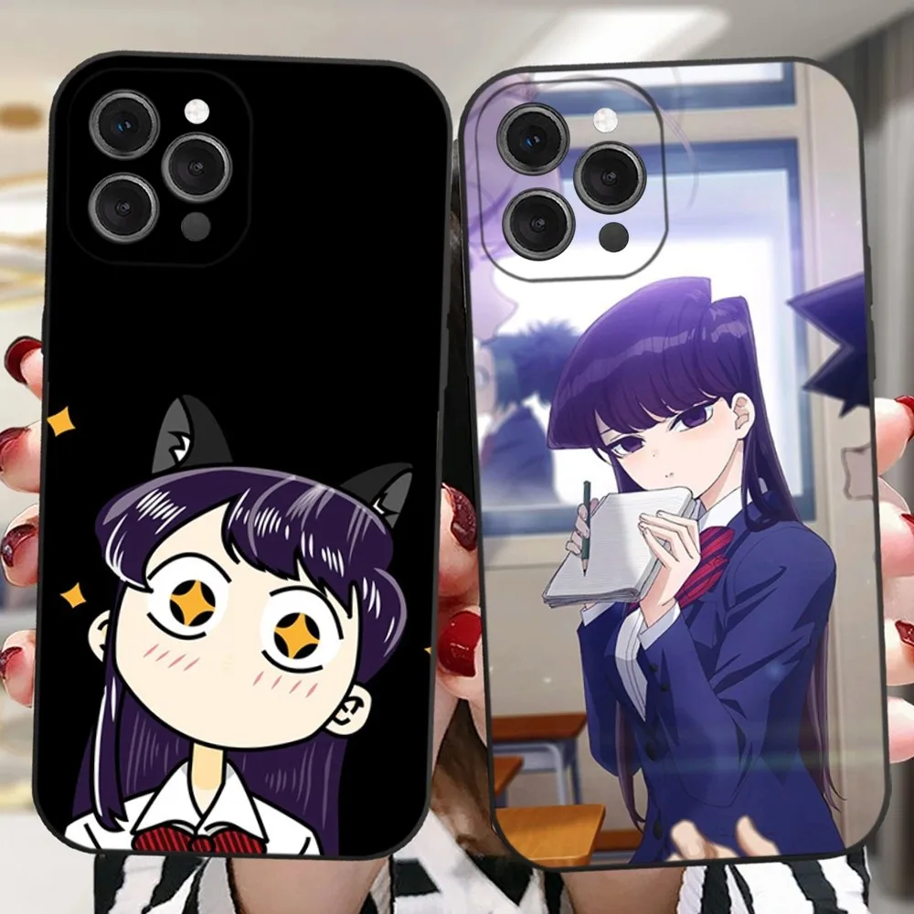 Anime K-Komi Shouko Phone Case For iPhone 16,15,14,13,12,11 Plus,Pro,Max,XR,XS,X,7,8 Plus,SE,Mini Silicone Soft