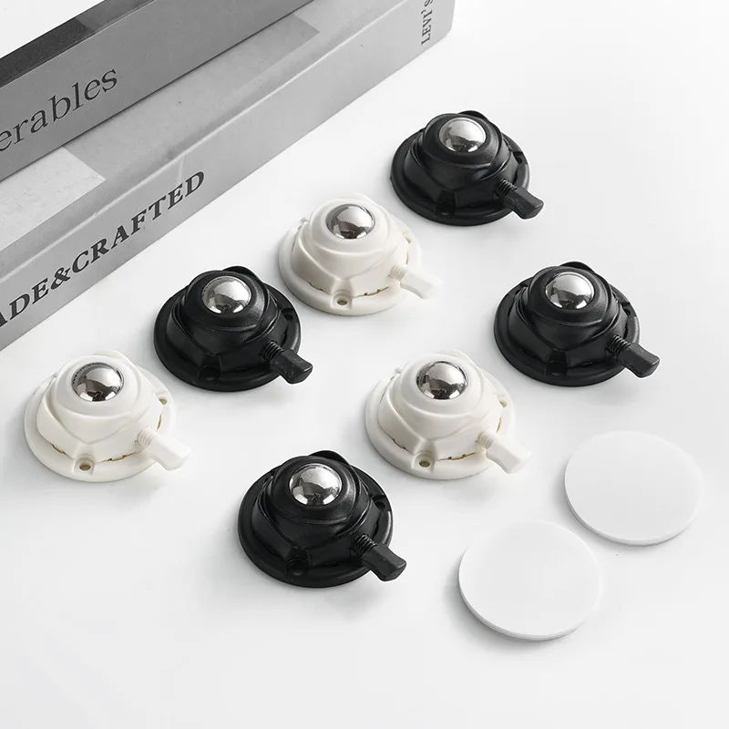 4개 무타공 범용 베어링 풀리 페이스트 볼 불스아이 소형 휠 브레이크 무소음 두꺼운 가정용 캐스터