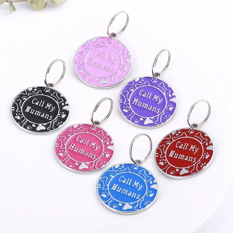 1/3Pcs Random Pet Dog Cat Collar ID Name Tag Pet Anti-loss Collar Pendant Pets Decoration