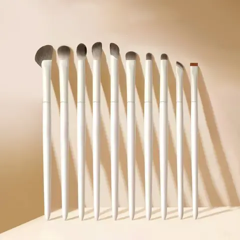 5/8/10Pcs Natural Eye Makeup Brushes Set Detail Eyeshadow Brush Makeup Brush White Ultra Soft Eyeshadow Eyeliner Makeup Tool